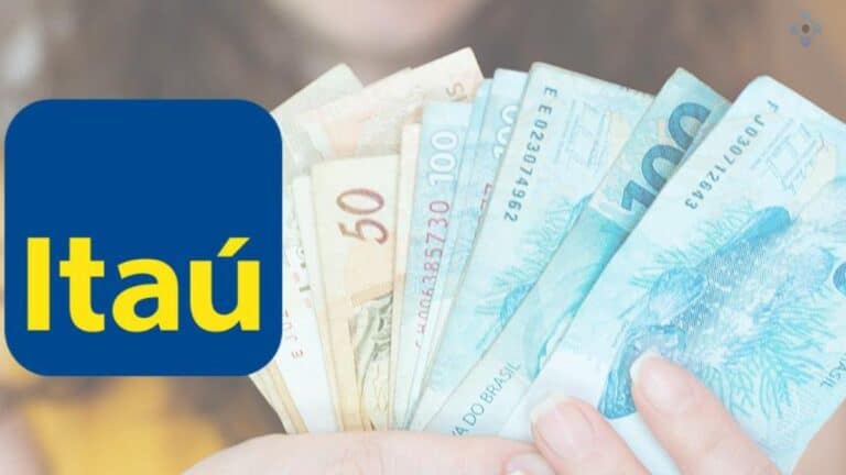 Imagem que ilustra logo do itau e dinheiro.