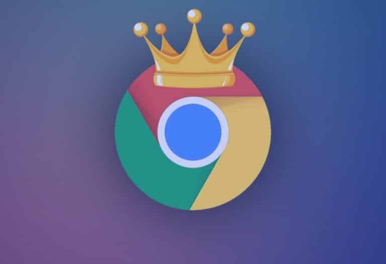 Uma imagem do Logo do Google Chrome com uma coroa.