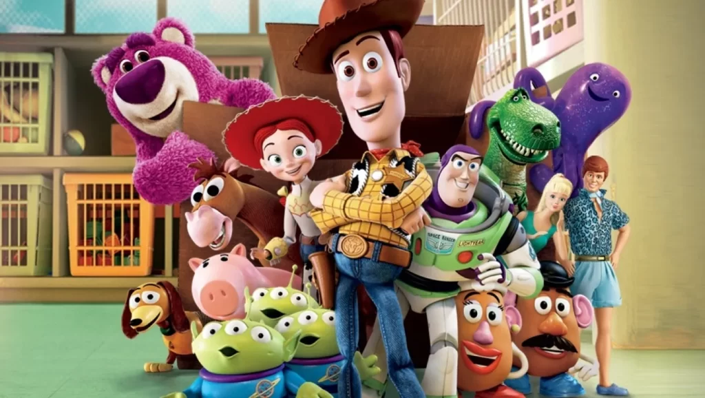 Uma imagem que ilustra o Toy Story, um filme infantil para assistir com as crianças.