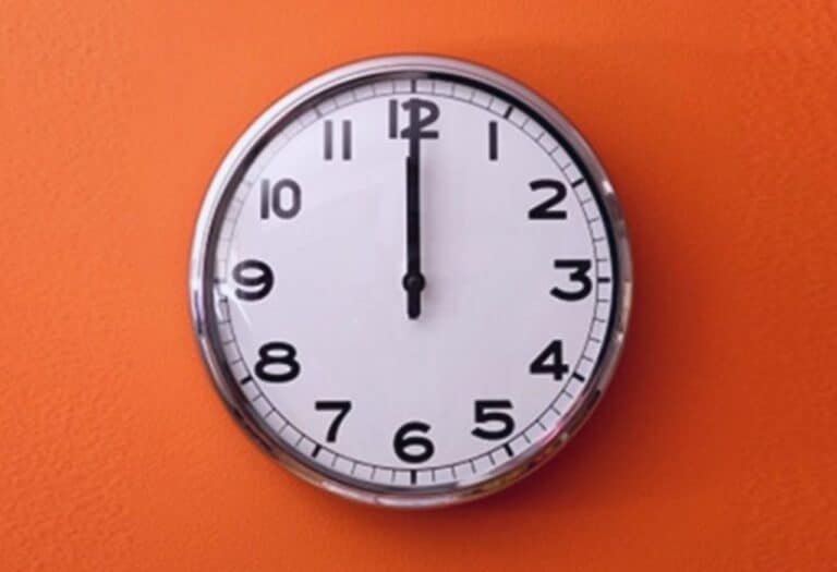 Uma imagem que ilustra um relógio com horas iguais.
