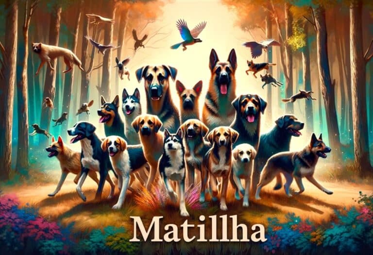 Uma imagem que ilustra um grupo de cachorro, mais conhecido como cachorro.