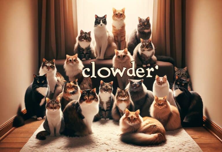 uma imagem que ilustra um coletivo de gatos, que normalmente é chamado de clowder.