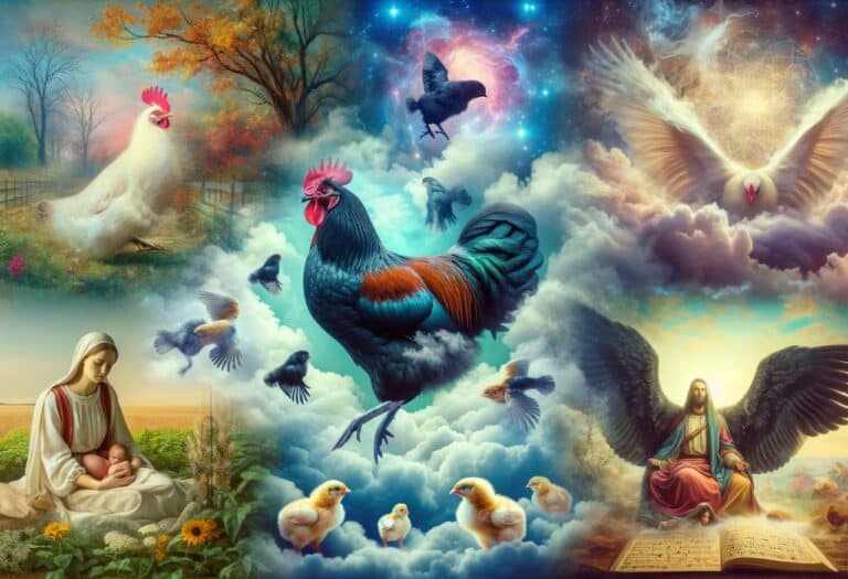 Uma imagem que ilustra sonhar com galinha branca, preta e entre outros sonhos com galinha.
