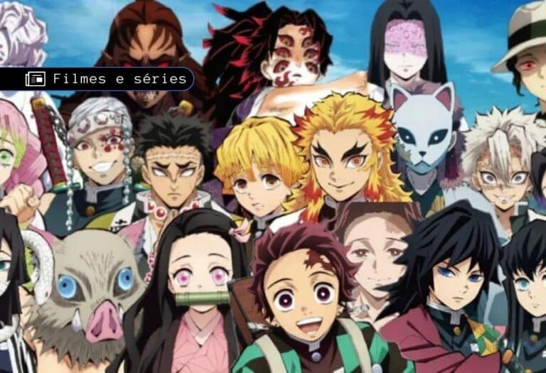 Uma imagem que ilustra os personagens principais de kimetsu no yaiba.