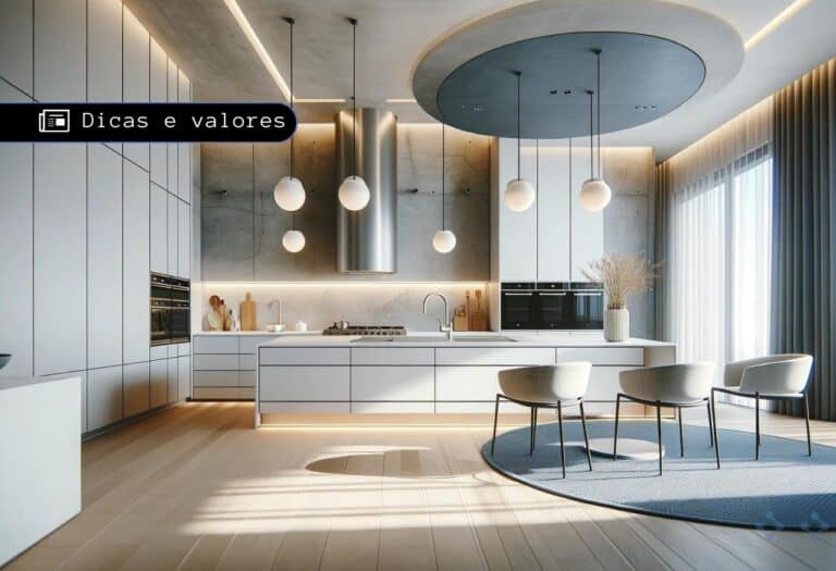 Uma imagem que ilustra uma cozinha clara com um fogão branco.